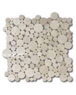 Crema Marfil Bubble Round Mosaic Tile Polished