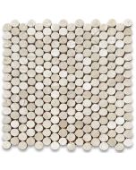 Crema Marfil 3/4 inch Penny Round Mosaic Tile Polished