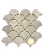 Crema Marfil Grand Fish Scale Fan Shape Mosaic Tile Polished