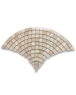 Crema Marfil Marble Fish Scale Scallop Fan Pattern Mini Mosaic Tile Polished