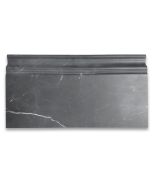 Nero Marquina Black Marble 6x12 Skirting Baseboard Trim Molding Honed