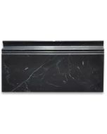 Nero Marquina Black Marble 6x12 Skirting Baseboard Trim Molding Polished