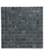 Nero Marquina Black Marble 1x1 Square Mosaic Tile Honed