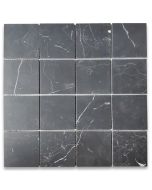 Nero Marquina Black Marble 3x3 Square Mosaic Tile Honed