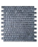 Nero Marquina Black Marble 3/4x3/4 Hand Clipped Random Broken Mosaic Tile Honed