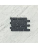 Nero Marquina Black Marble 3/4x3/4 Hand Clipped Random Broken Mosaic Tile Honed