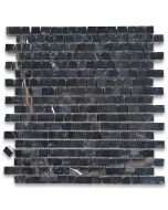 Nero Marquina Black Marble 3/4x3/4 Hand Clipped Random Broken Mosaic Tile Polished