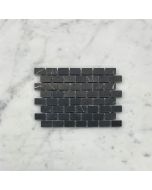 (Sample) Nero Marquina Black Marble 5/8x3/4 Mini Brick Mosaic Tile Honed