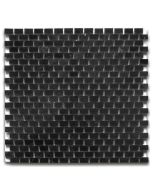 Nero Marquina Black Marble Mini Brick Mosaic Tile 5/8x3/4 Polished