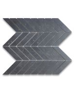 Nero Marquina Black Marble 1x4 Chevron Mosaic Tile Honed