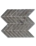 Nero Marquina Black Marble 1x4 Chevron Mosaic Tile Polished