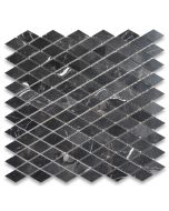 Nero Marquina Black Marble 1x1-7/8 Rhomboid Diamond Mosaic Tile Polished