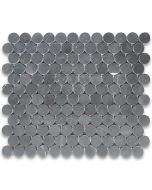 Nero Marquina Black Marble 1 inch Penny Round Mosaic Tile Honed