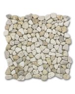 Travertine Mix Giallo River Rocks Pebble Stone Mosaic Tile Tumbled