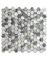 Sagano Vibrant Green Marble 1 inch Hexagon Mosaic Tile Honed