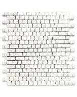 Thassos White Marble 3/4x3/4 Hand Clipped Random Broken Mosaic Tile Honed