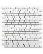 Thassos White Marble 3/4x3/4 Hand Clipped Random Broken Mosaic Tile Polished