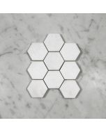 (Sample) Thassos White Marble 2 inch Hexagon Mosaic Tile Honed