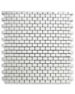 Thassos White Marble 5/8x3/4 Mini Brick Mosaic Tile Polished