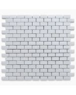 Thassos White 5/8x1-1/4 Medium Brick Mosaic Tile Honed 