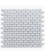 Thassos White 5/8x1-1/4 Medium Brick Mosaic Tile Honed 