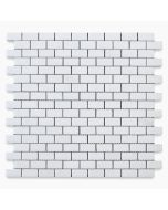 Thassos White 5/8x1 1/4 Medium Brick Mosaic Tile Polished