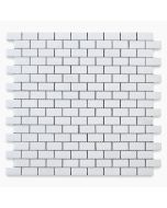 Thassos White 5/8x1 1/4 Medium Brick Mosaic Tile Polished