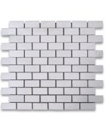 Thassos White 1x2 Medium Brick Mosaic Tile Polished - Marble from Greece