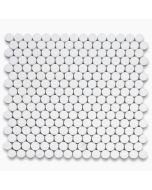 Thassos White Marble 3/4 inch Penny Round Mosaic Tile Honed