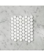 (Sample) Thassos White Marble 3/4 inch Penny Round Mosaic Tile Polished