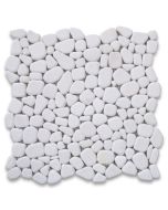 Thassos White River Rocks Pebble Stone Mosaic Tile Tumbled