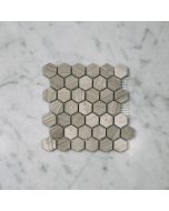 White Wood Grain 1 inch Hexagon Mosaic Tile Polished