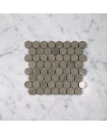 (Sample) Athens Grey Wood Grain Marble 3/4 inch Penny Round Mosaic Tile Polished